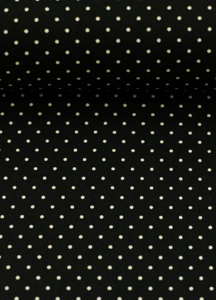 Baumwollstoff - Minipunkte - Hilde - schwarz